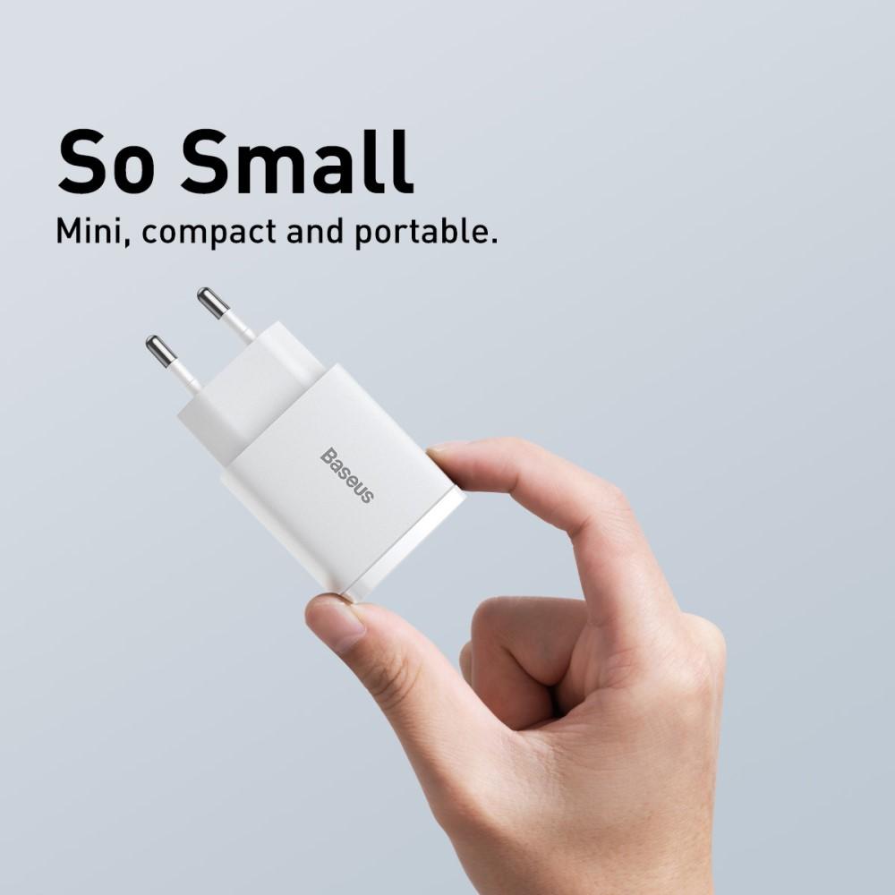 Bild på BASEUS Snabbladdare U+C Dubbla Portar 20W - Vit