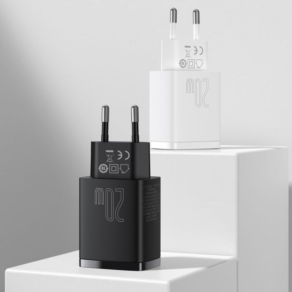 Bild på BASEUS Snabbladdare U+C Dubbla Portar 20W - Vit