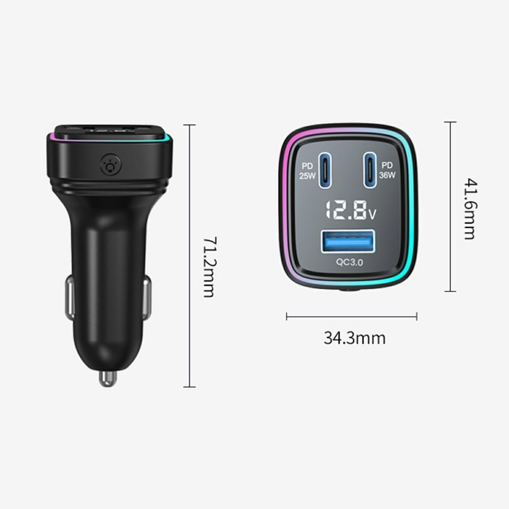 Bild på Billaddare med display 3-Port Snabbladdare