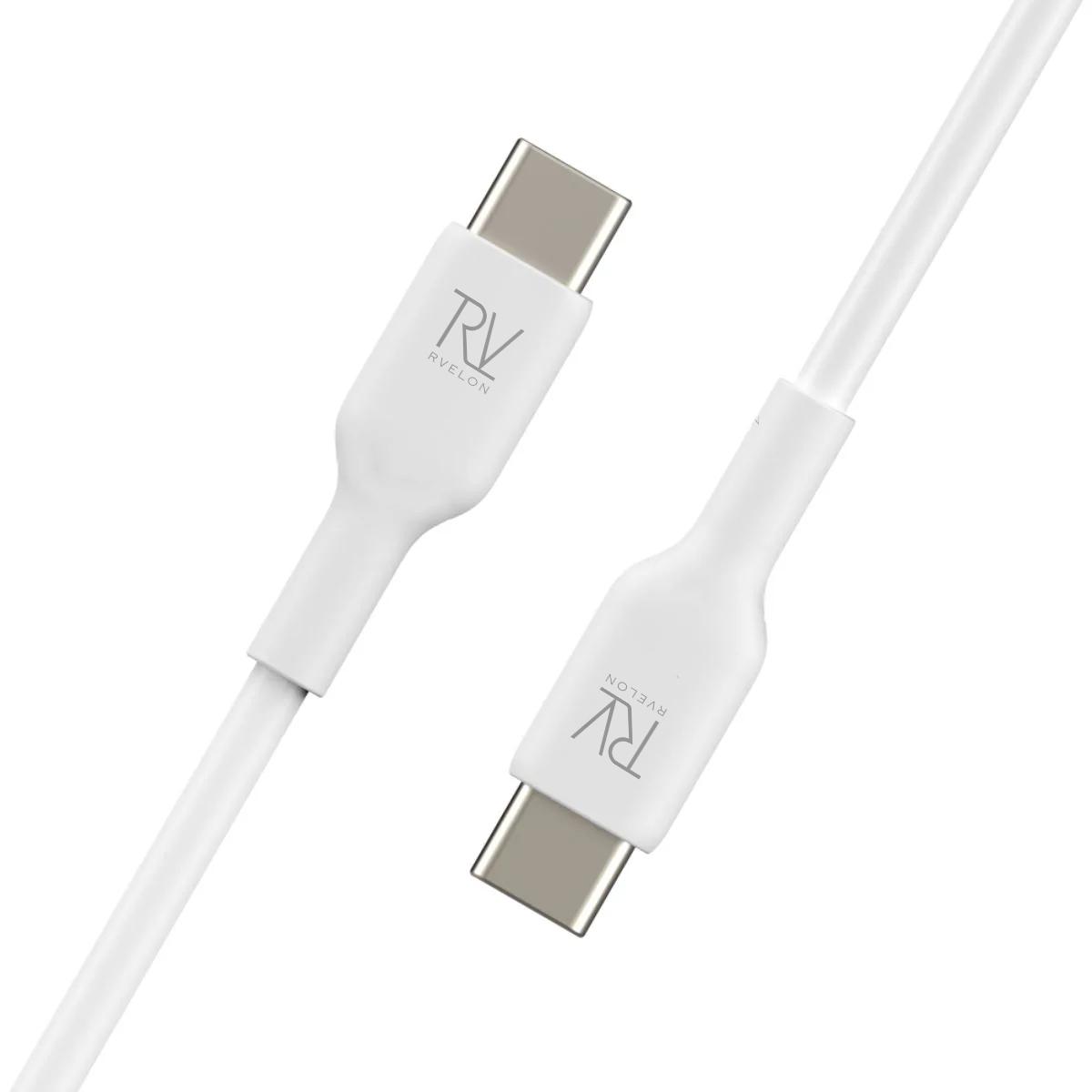 Bild på Rvelon USB-C Laddkabel 60W Snabbladdning 2m - Vit