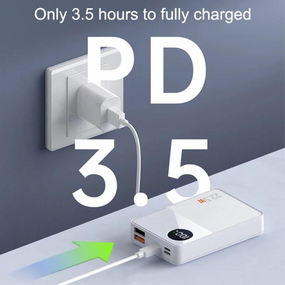 Billede af CYKE Q8 20000mAh Powerbank med Display - Hvid