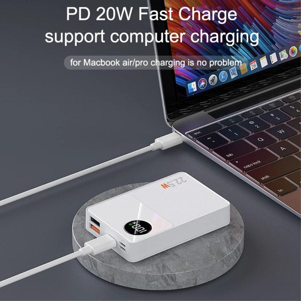 Billede af CYKE Q8 20000mAh Powerbank med Display - Hvid