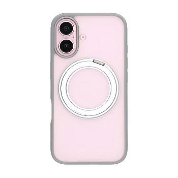 bild på Matte case 360 rotating bracket Mobile Phone Case For iPhone 16 grey