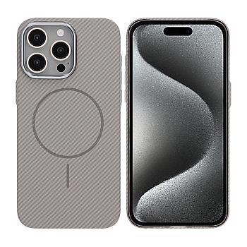 bild på iPhone 15 Pro Max Mobilskal Carbonmönstrad - Grå