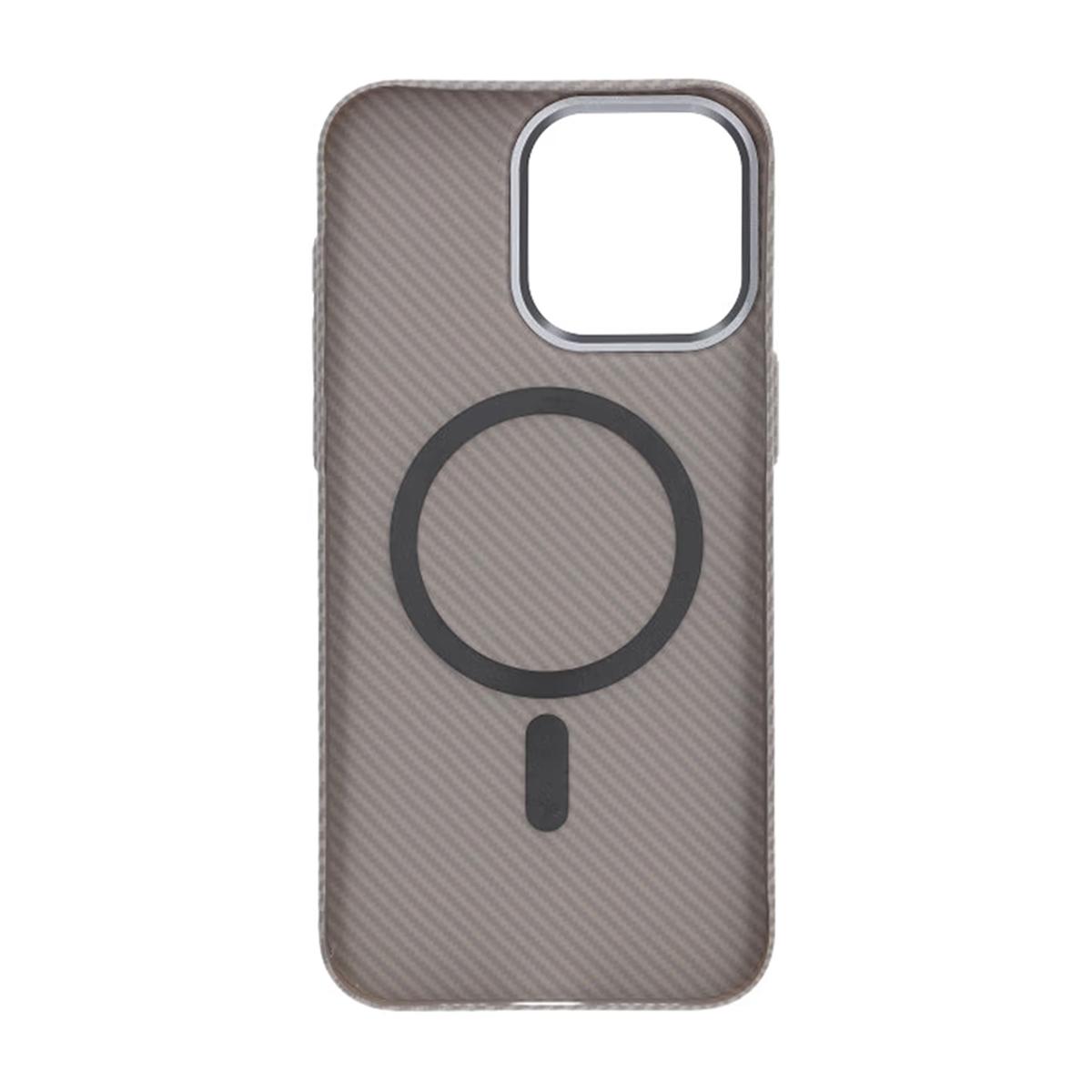 Billede af iPhone 15 Pro Max mobilcover med kulfibermønster - grå