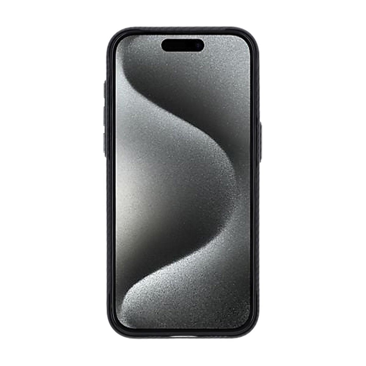Billede af iPhone 15 Pro Max mobilcover med kulfibermønster - sort