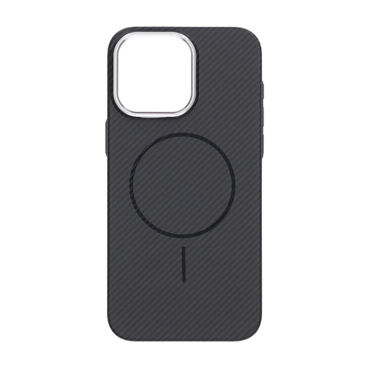 Billede af iPhone 15 Pro Max mobilcover med kulfibermønster - sort