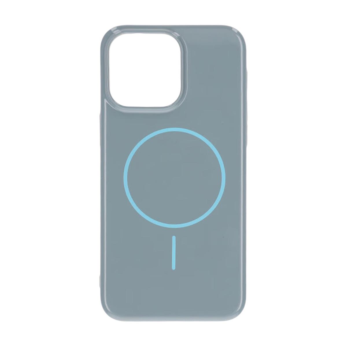 Billede af Blank design magnetisk cover til iPhone 15 Pro Max blå