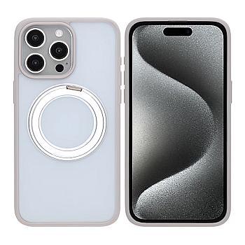 bild på Matte case 360 rotating bracket Mobile Phone Case For iPhone 15 Pro Max grey