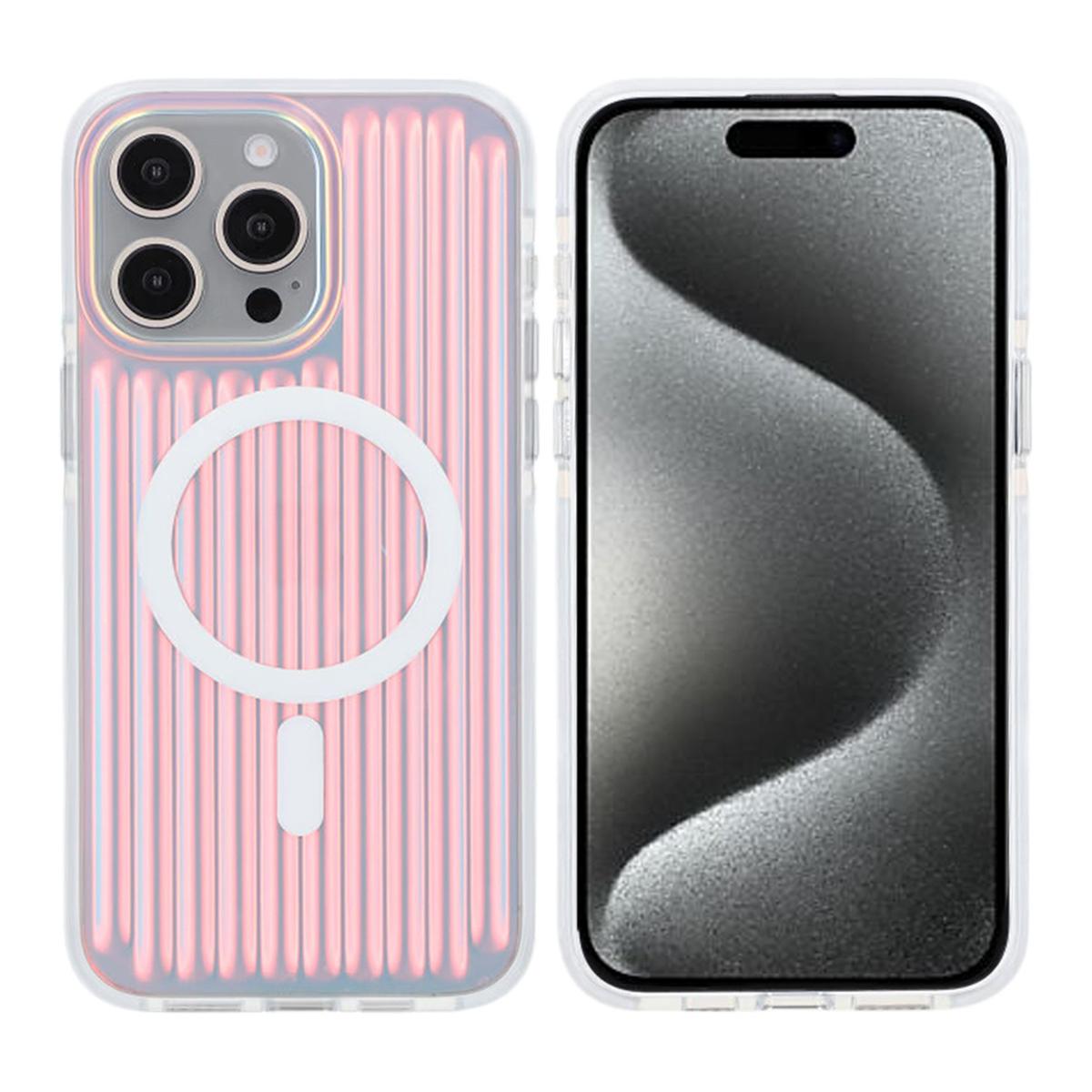 Billede af Model reflekterende farve Magnetisk etui til iPhone 15 Pro Max Rød