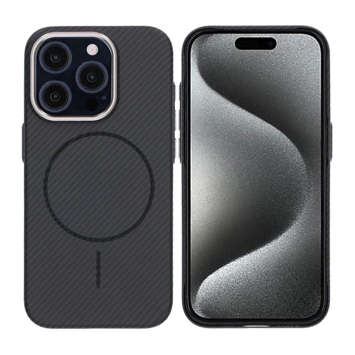 Bild von iPhone 15 Pro Handyhülle mit Carbonmuster - Schwarz