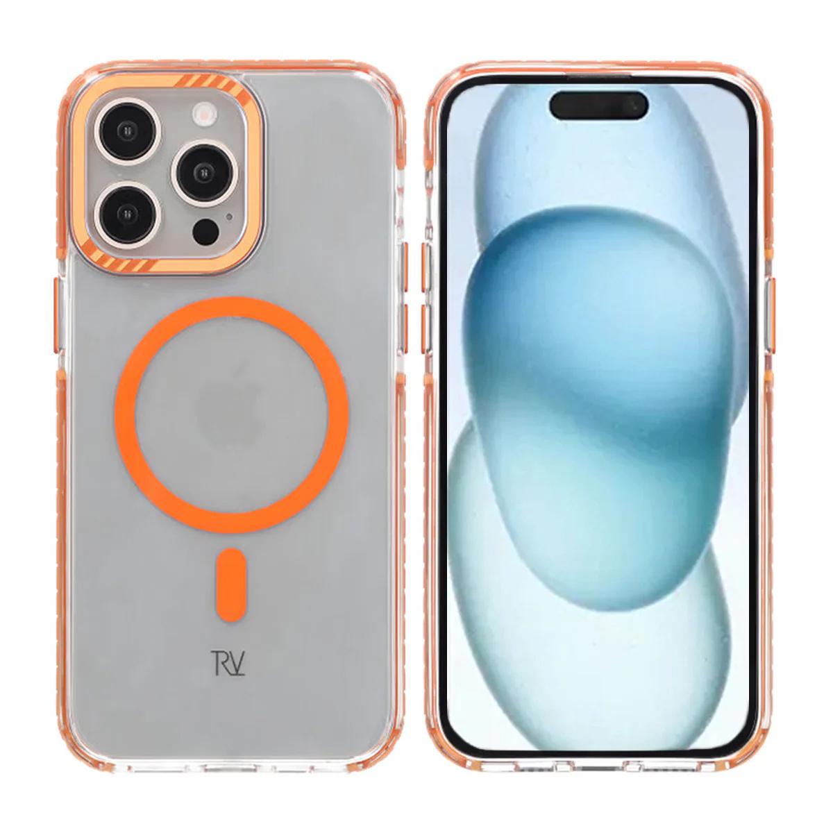 Bild von iPhone 15 Pro Rvelon Handyhülle mit verstärktem Magnet - Orange
