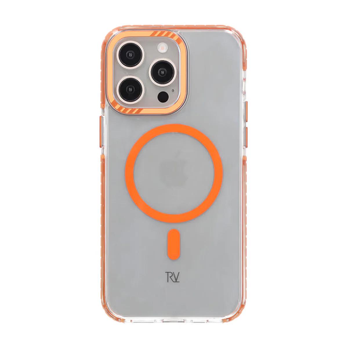 Bild von iPhone 15 Pro Rvelon Handyhülle mit verstärktem Magnet - Orange