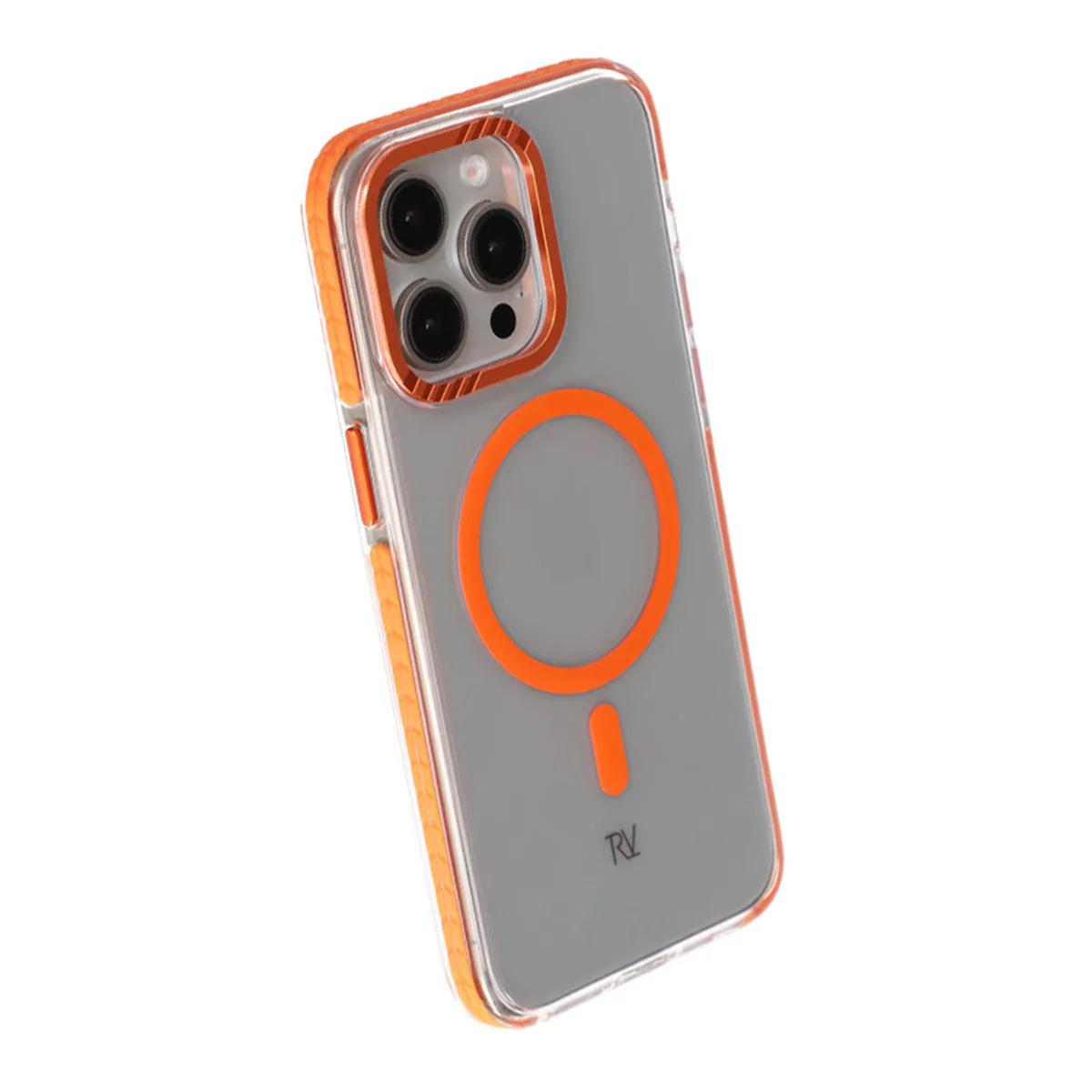 Bild von iPhone 15 Pro Rvelon Handyhülle mit verstärktem Magnet - Orange
