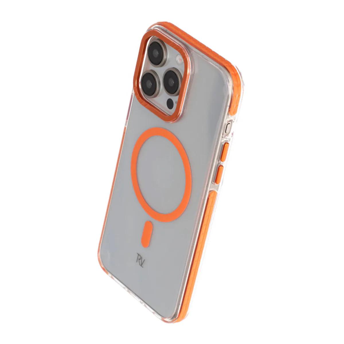 Bild von iPhone 15 Pro Rvelon Handyhülle mit verstärktem Magnet - Orange