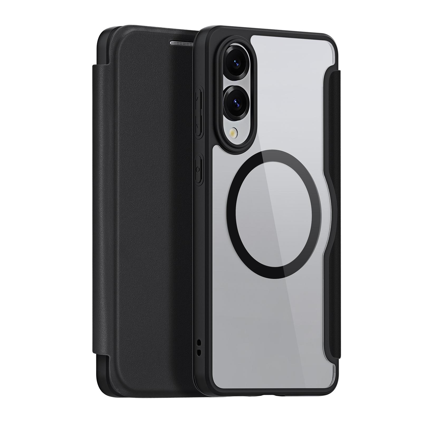 Bild von Samsung Galaxy S25 Edge Lederhülle MagSafe-kompatibles Flip Cover - Schwarz