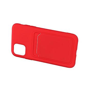 bild på iPhone 11 Silikonskal med Korthållare - Röd