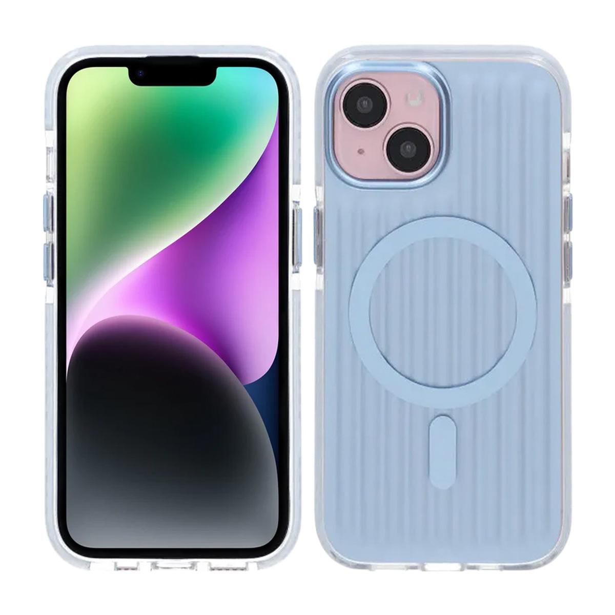 Bild von Gemusterte TPU-Hülle mit MagSafe für iPhone 13/14/15 - Blau