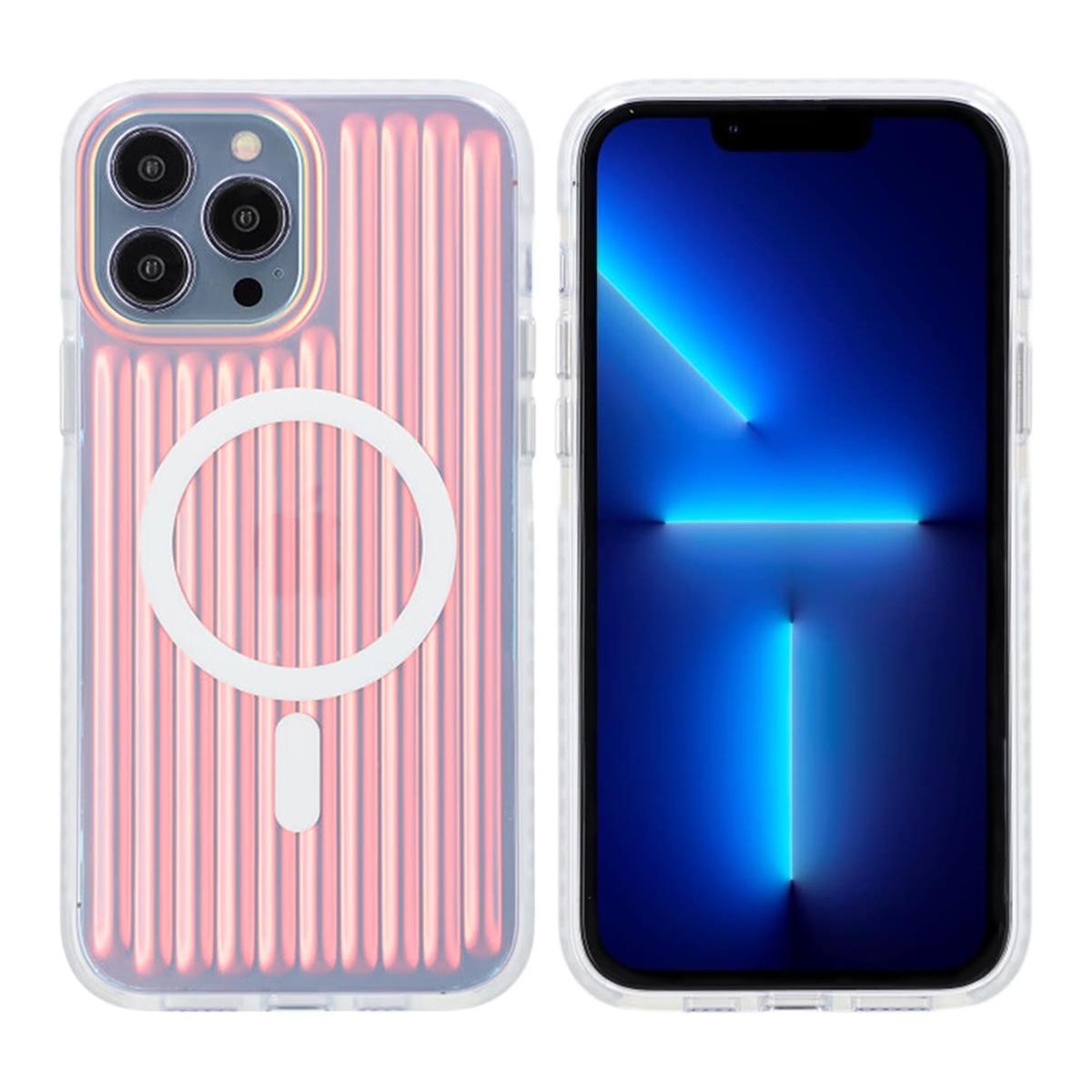 Bild von iPhone 13/12 Pro Max stoßfestes Handycase Magsafe mit reflektierender Farbe - Rot