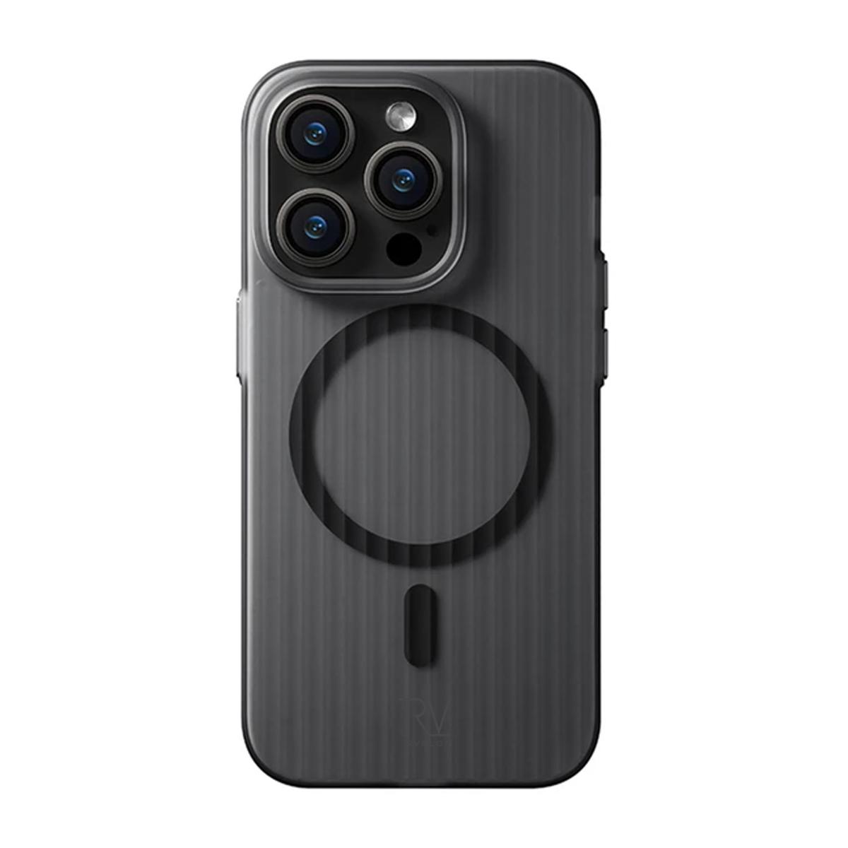Bild på iPhone 12 Pro Max Mobilskal Korrugerad med Magsafe Rvelon - Svart