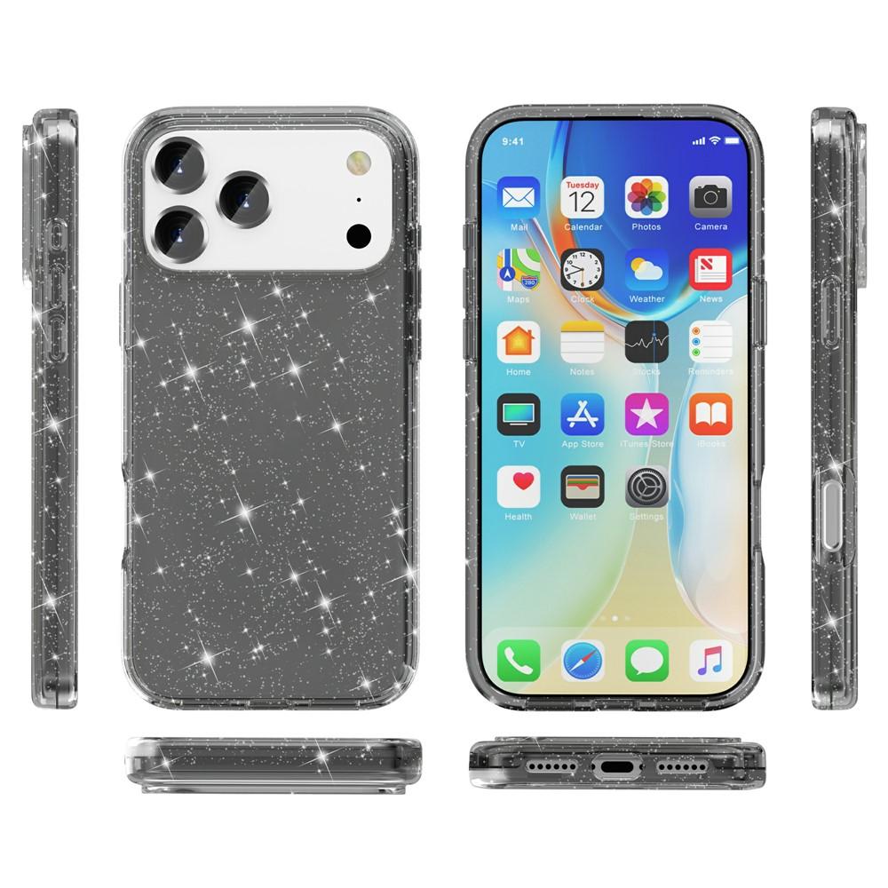 Billede af iPhone 17 Pro cover med glitrende pulver - sort