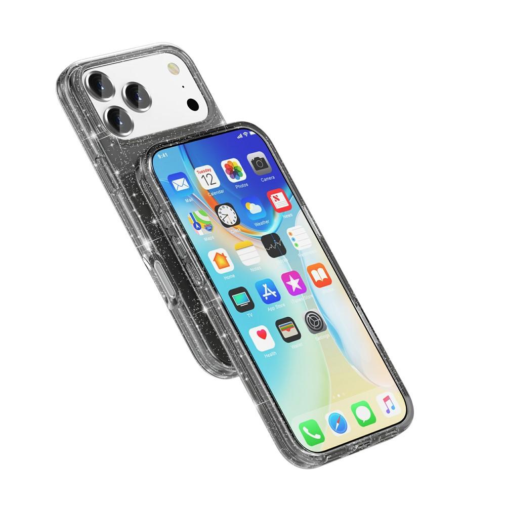 Billede af iPhone 17 Pro cover med glitrende pulver - sort