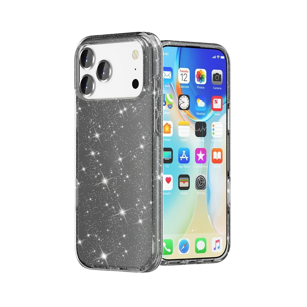 Billede af iPhone 17 Pro cover med glitrende pulver - sort