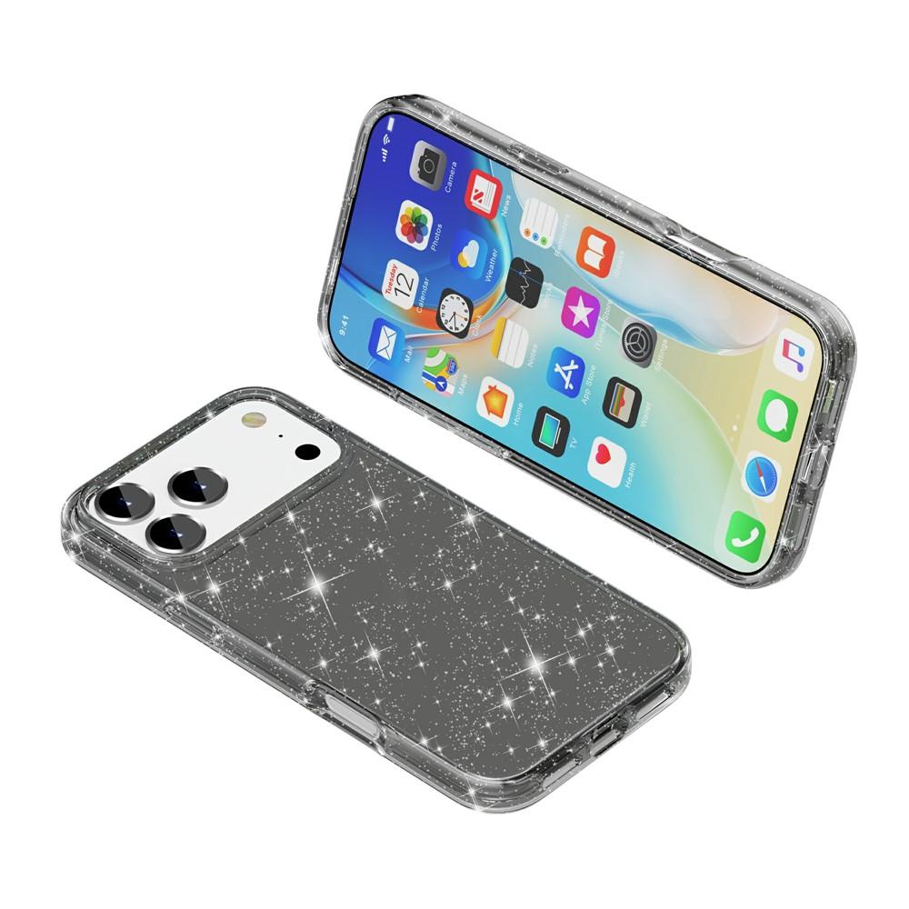 Billede af iPhone 17 Pro cover med glitrende pulver - sort