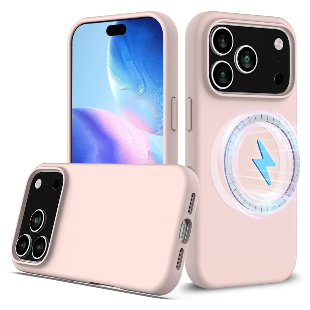 Bild von Für iPhone 17 Pro Hülle, kompatibel mit MagSafe, stoßfestes flüssiges Silikon-Handyhülle - Rosa