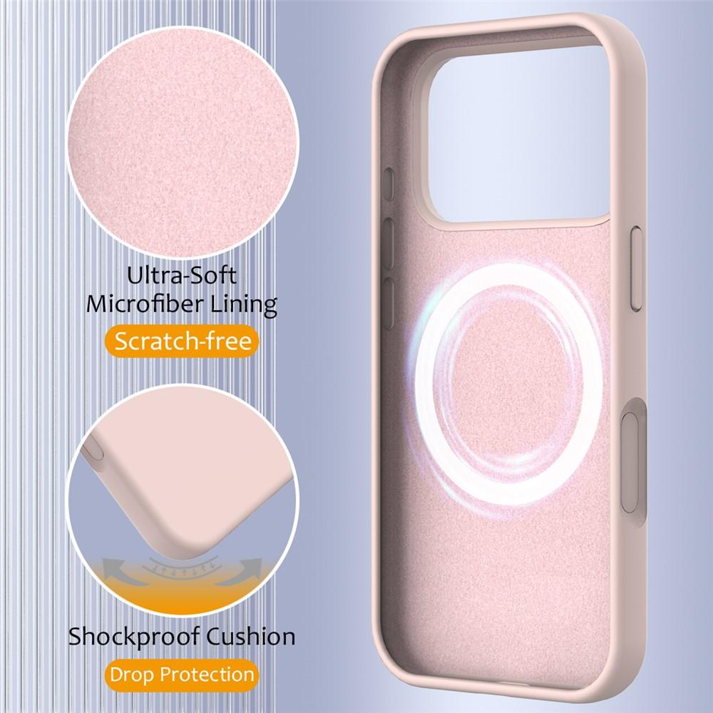 Bild von Für iPhone 17 Pro Hülle, kompatibel mit MagSafe, stoßfestes flüssiges Silikon-Handyhülle - Rosa