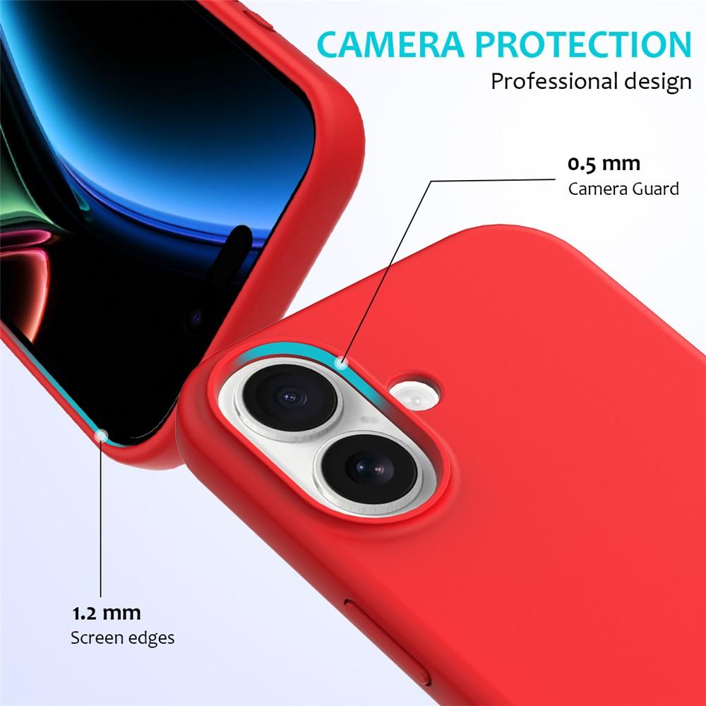 Kuva:  iPhone 17 Kuori - Iskunkestävä Punainen Silikoni