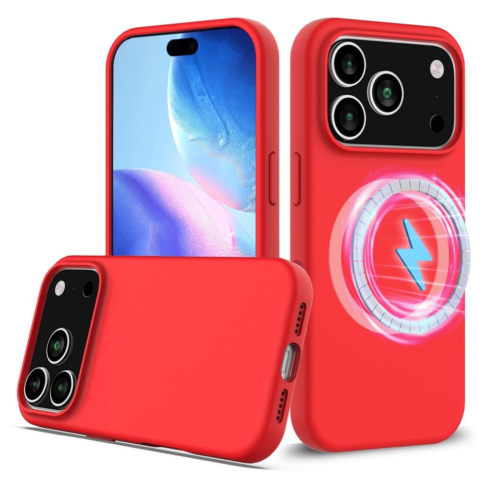 Bild von iPhone 17 Pro Hülle mit MagSafe, rotes Silikon