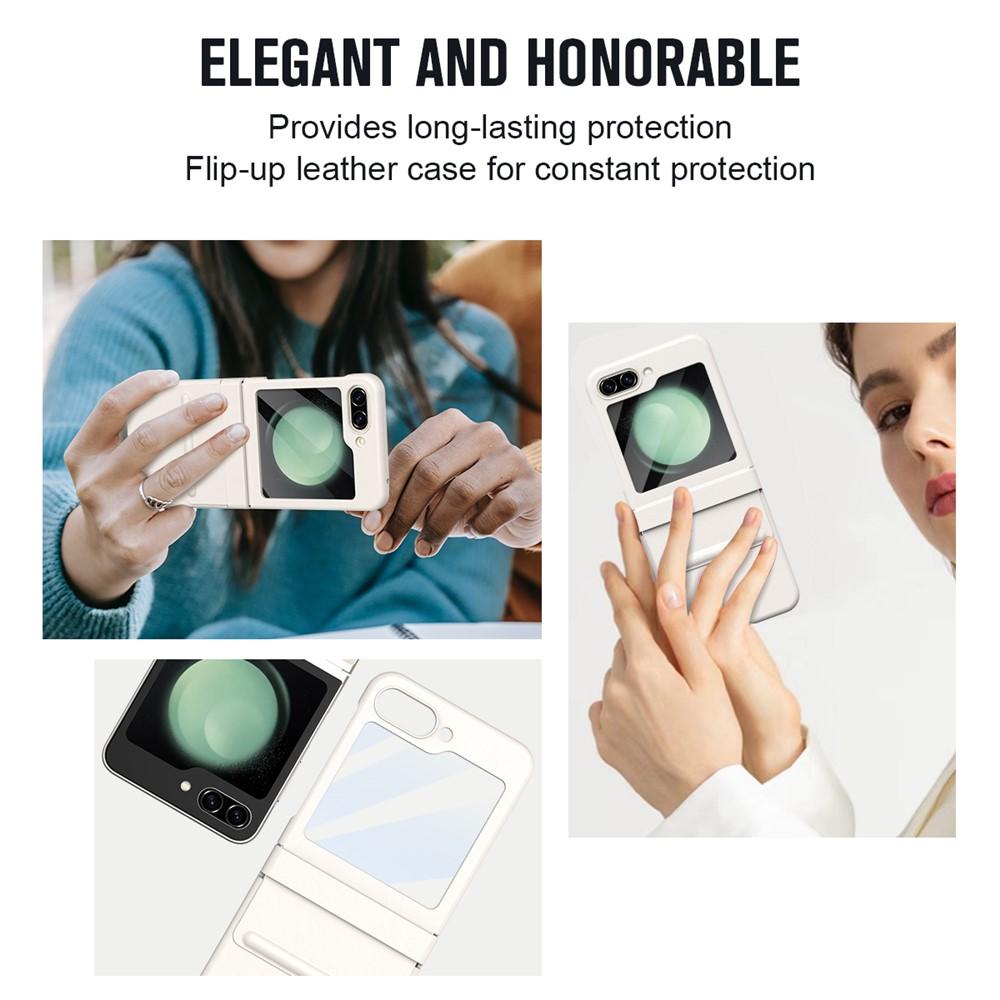 Kuva:  Samsung Galaxy Z Flip7/6 FE 5G -sarana Kuori + Lasi - Valkoinen