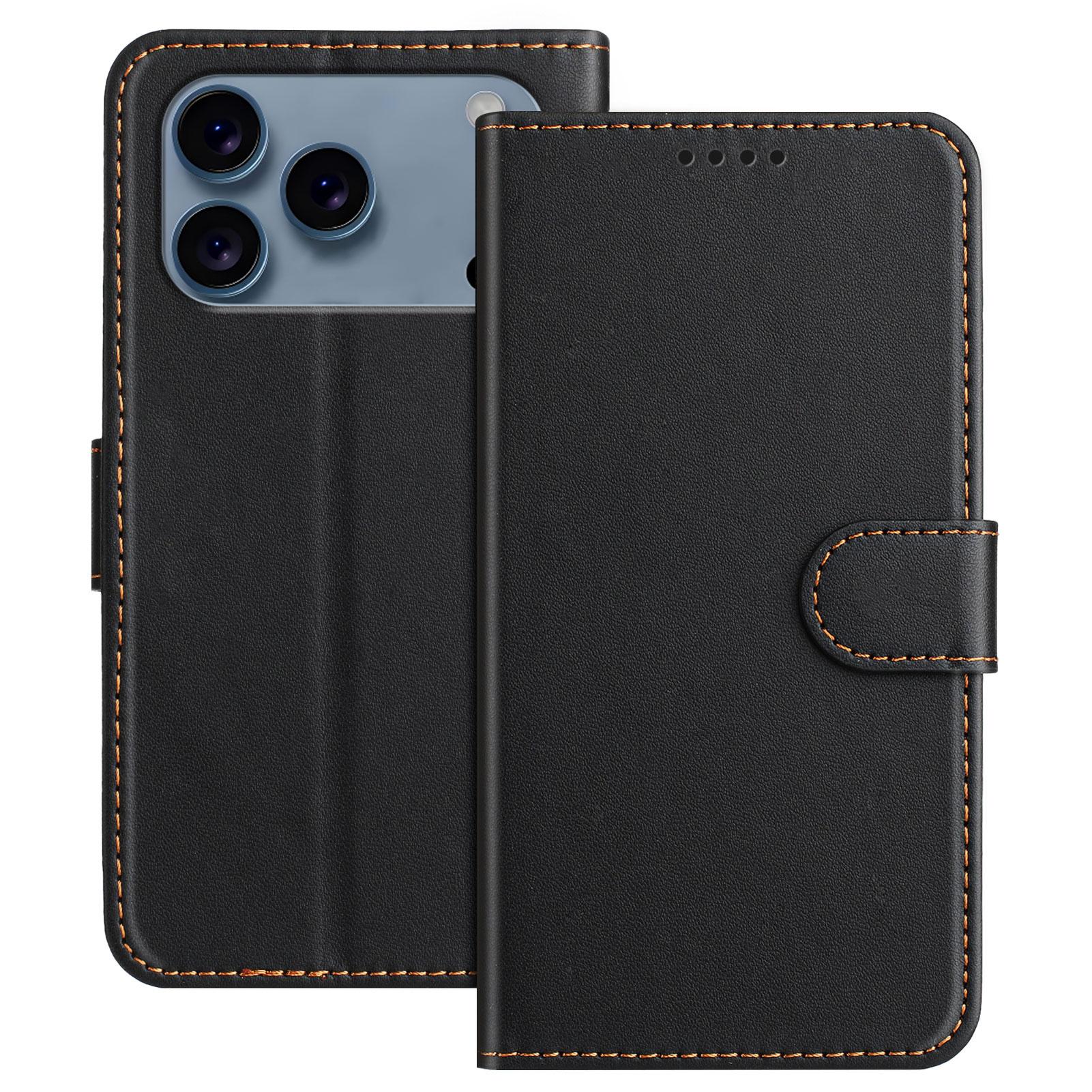 Billede af iPhone 17 Pro Læderpung Etui - Sort