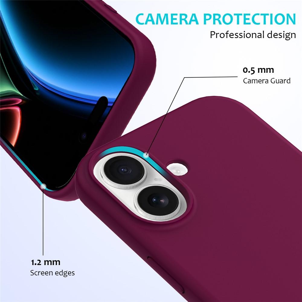 Kuva:  iPhone 17 Kuori - Iskunkestävä Viininpunainen Silikoni