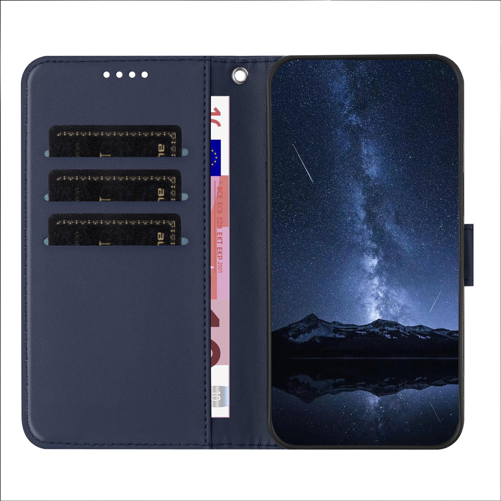 Bild von iPhone 17 Pro Max Lederhülle Geldbörse - Blau