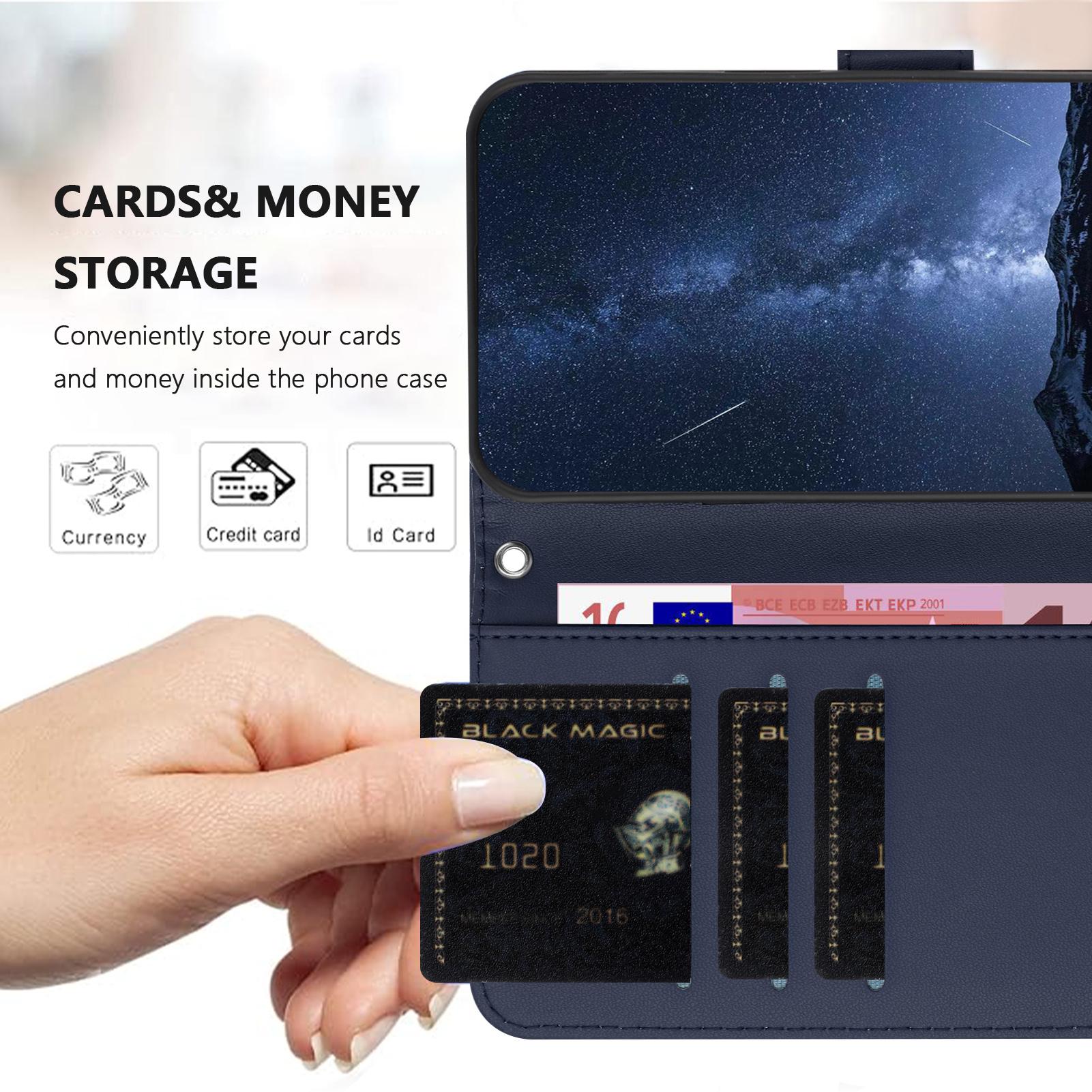 Bild von iPhone 17 Pro Max Lederhülle Geldbörse - Blau