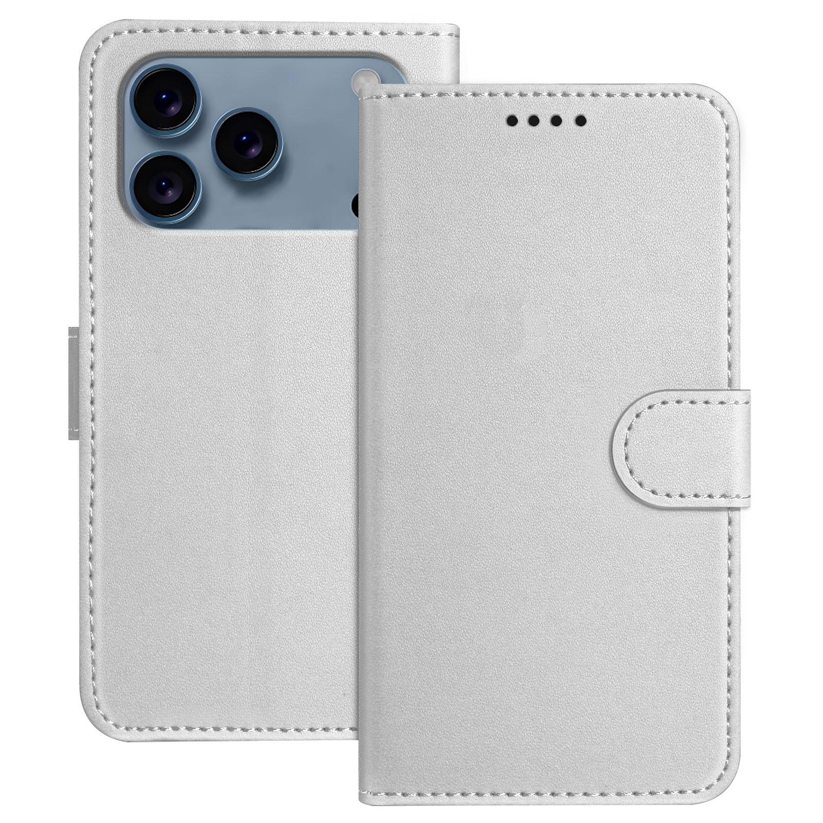 Bild von iPhone 17 Pro Max Lederhülle Geldbörse - Silber