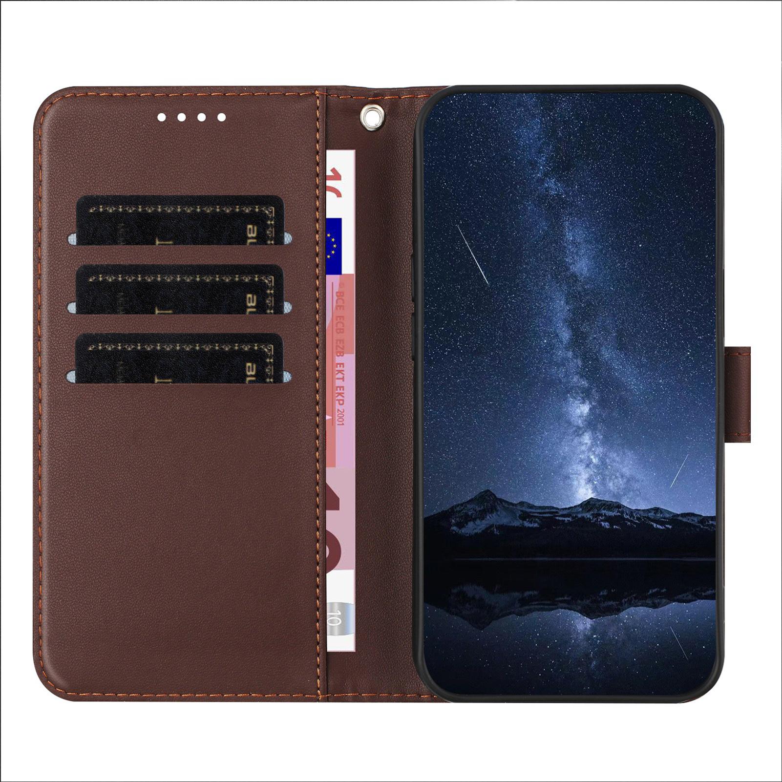 Afbeelding van iPhone 17 Pro Max Leren Hoesje Portemonnee - Bruin
