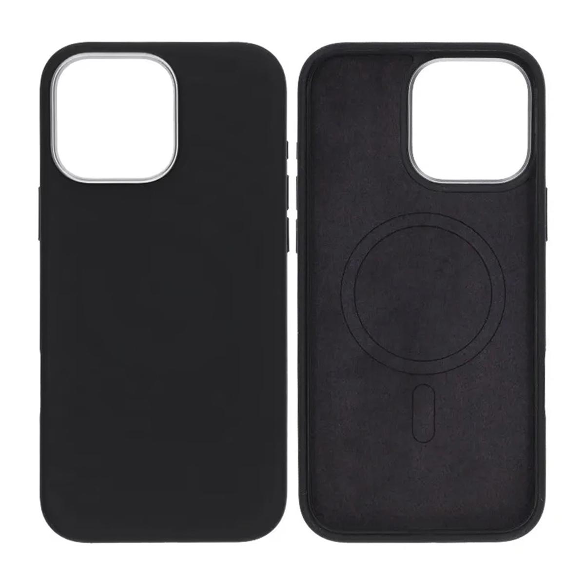 Bild von Handyhülle aus Silikon für iPhone 16 Pro Max - Schwarz mit Kameraschutz