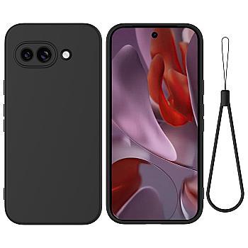 bild på Google Pixel 9a Silikonskal med Handrem - Svart