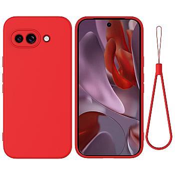 bild på Google Pixel 9a Silikonskal med Handrem - Röd