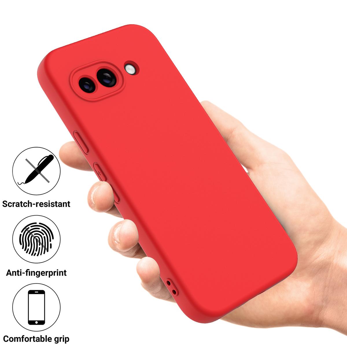 Afbeelding van Google Pixel 9a Siliconen Hoesje met Handriem - Rood