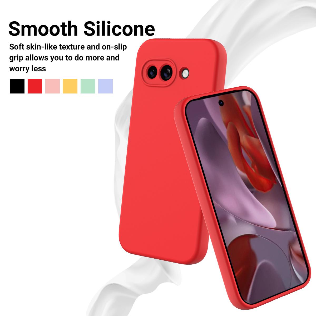 Afbeelding van Google Pixel 9a Siliconen Hoesje met Handriem - Rood