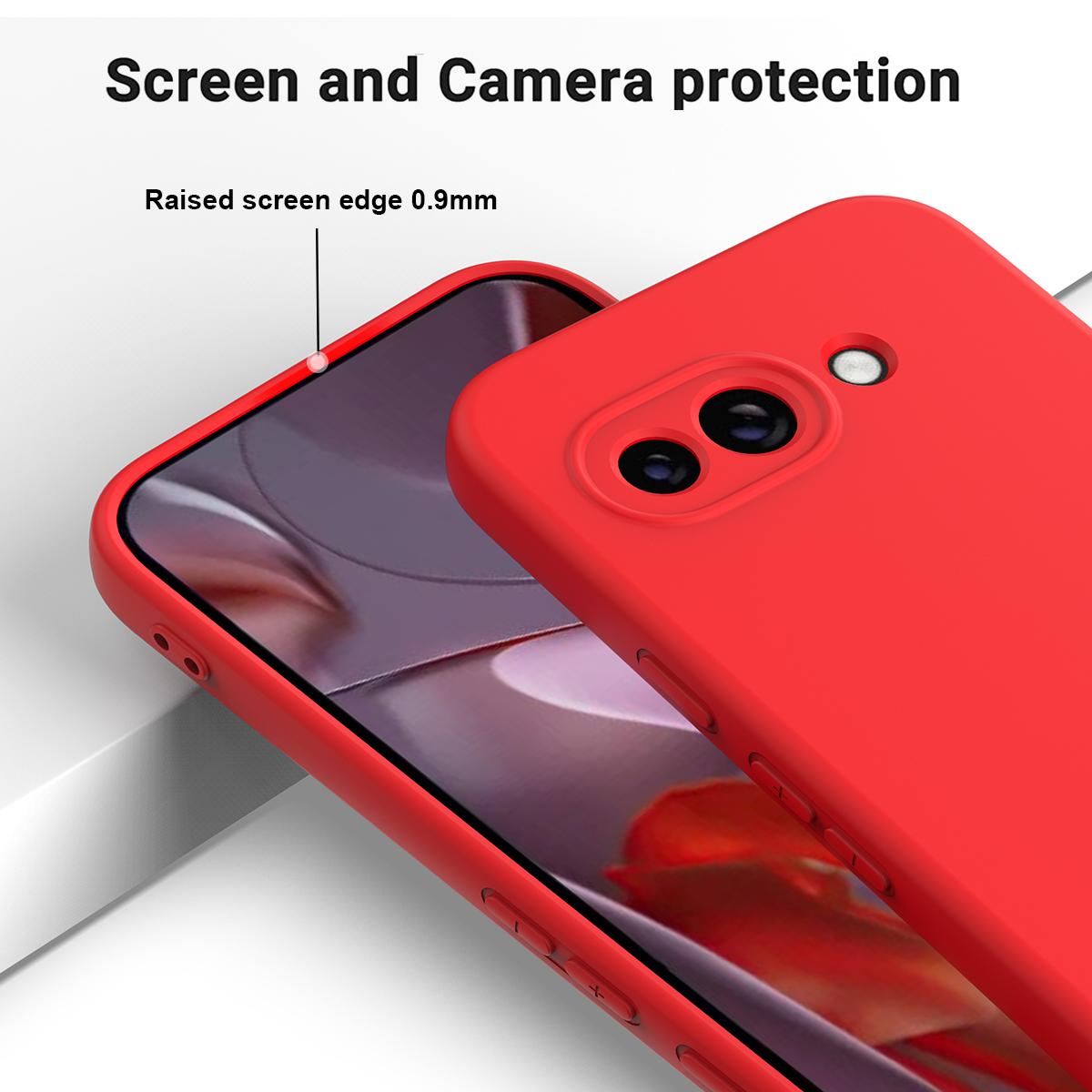 Afbeelding van Google Pixel 9a Siliconen Hoesje met Handriem - Rood