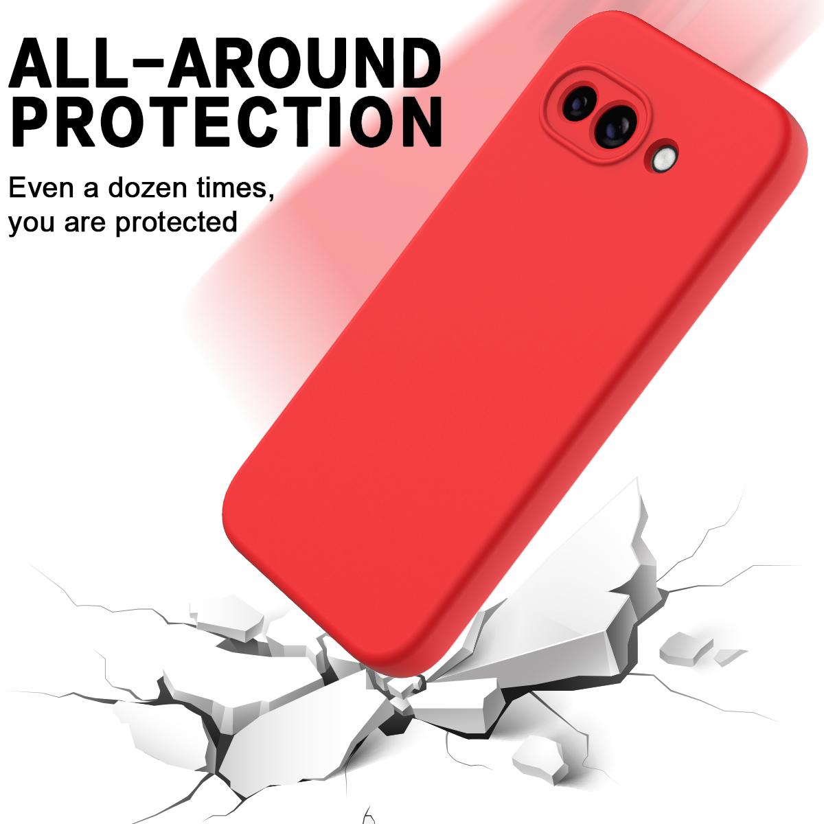 Afbeelding van Google Pixel 9a Siliconen Hoesje met Handriem - Rood