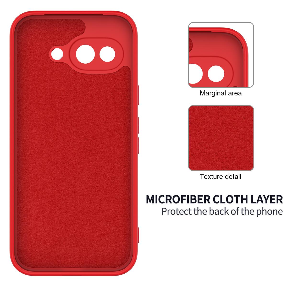 Afbeelding van Google Pixel 9a Siliconen Hoesje met Handriem - Rood