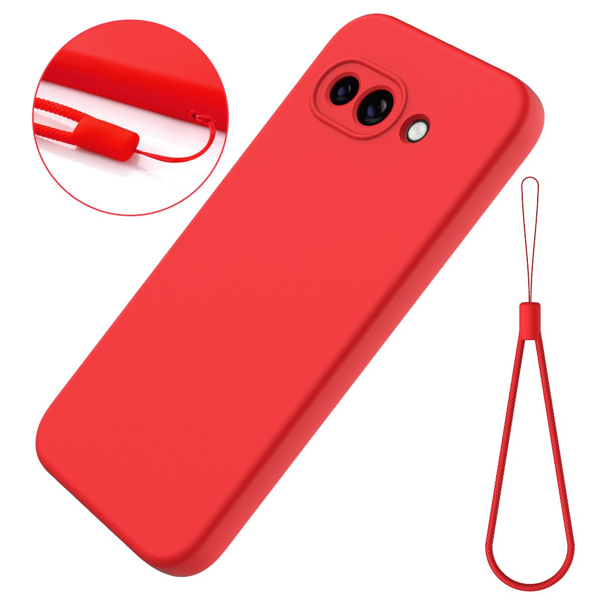 Afbeelding van Google Pixel 9a Siliconen Hoesje met Handriem - Rood