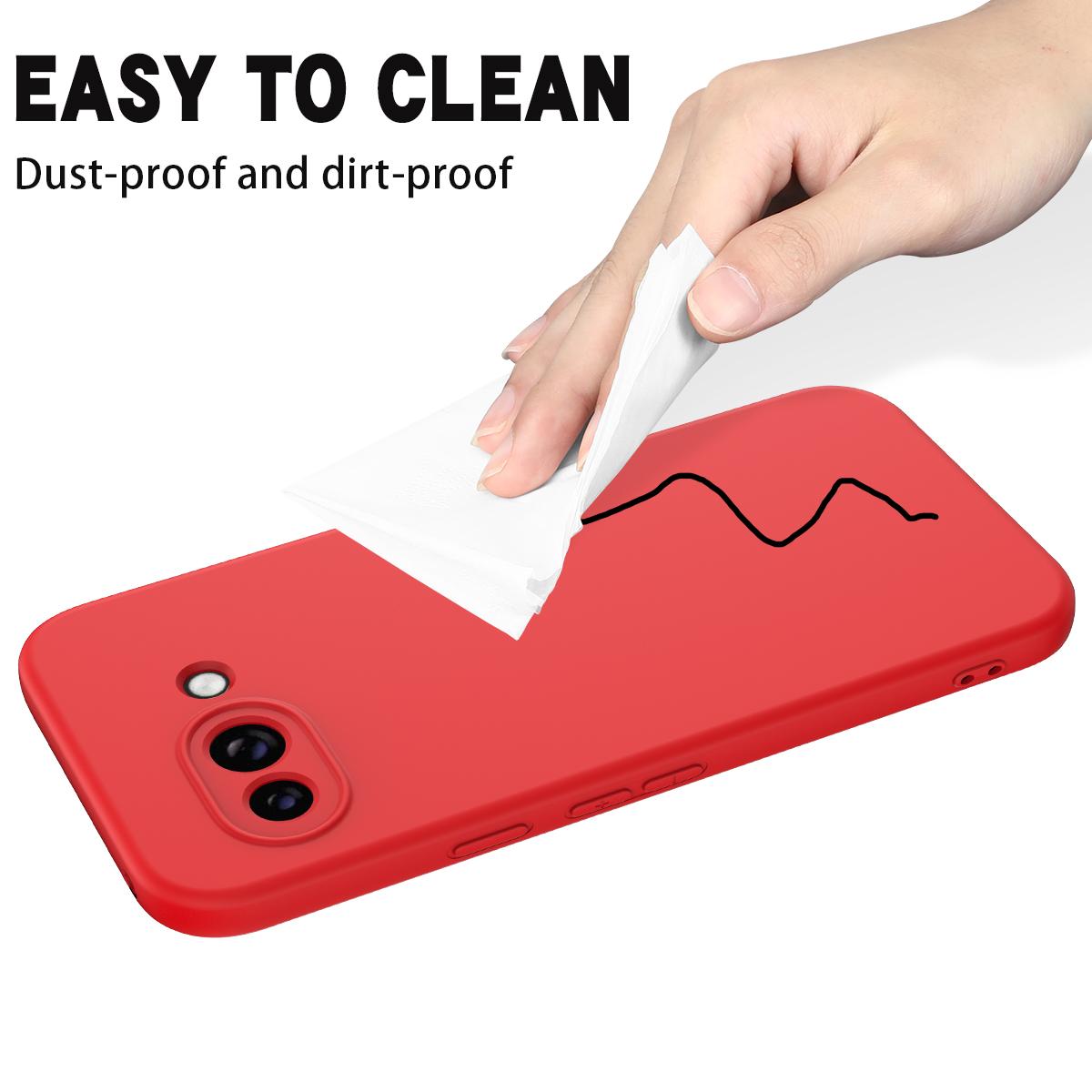 Afbeelding van Google Pixel 9a Siliconen Hoesje met Handriem - Rood