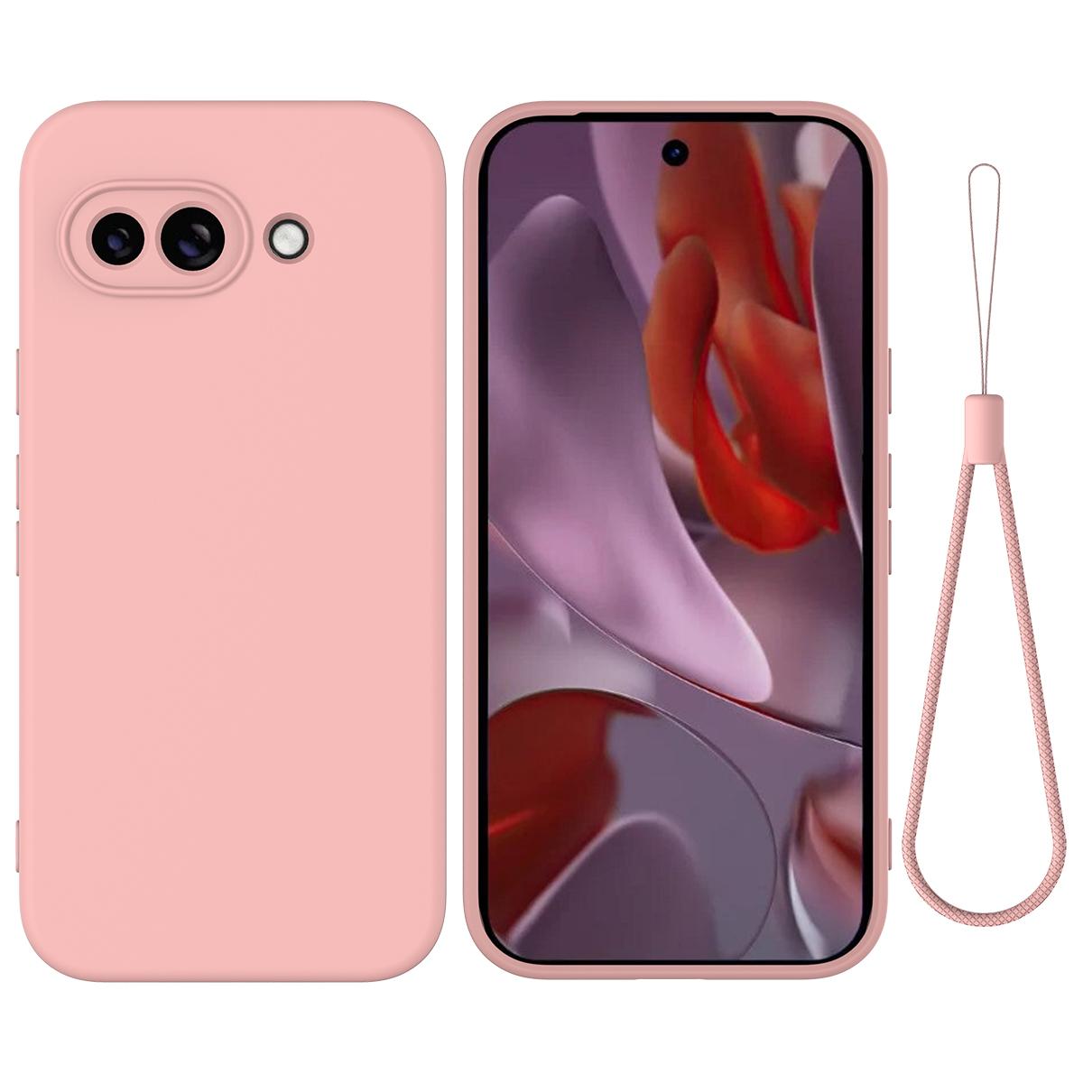 Bild på Google Pixel 9a Silikonskal med Handrem - Rosa